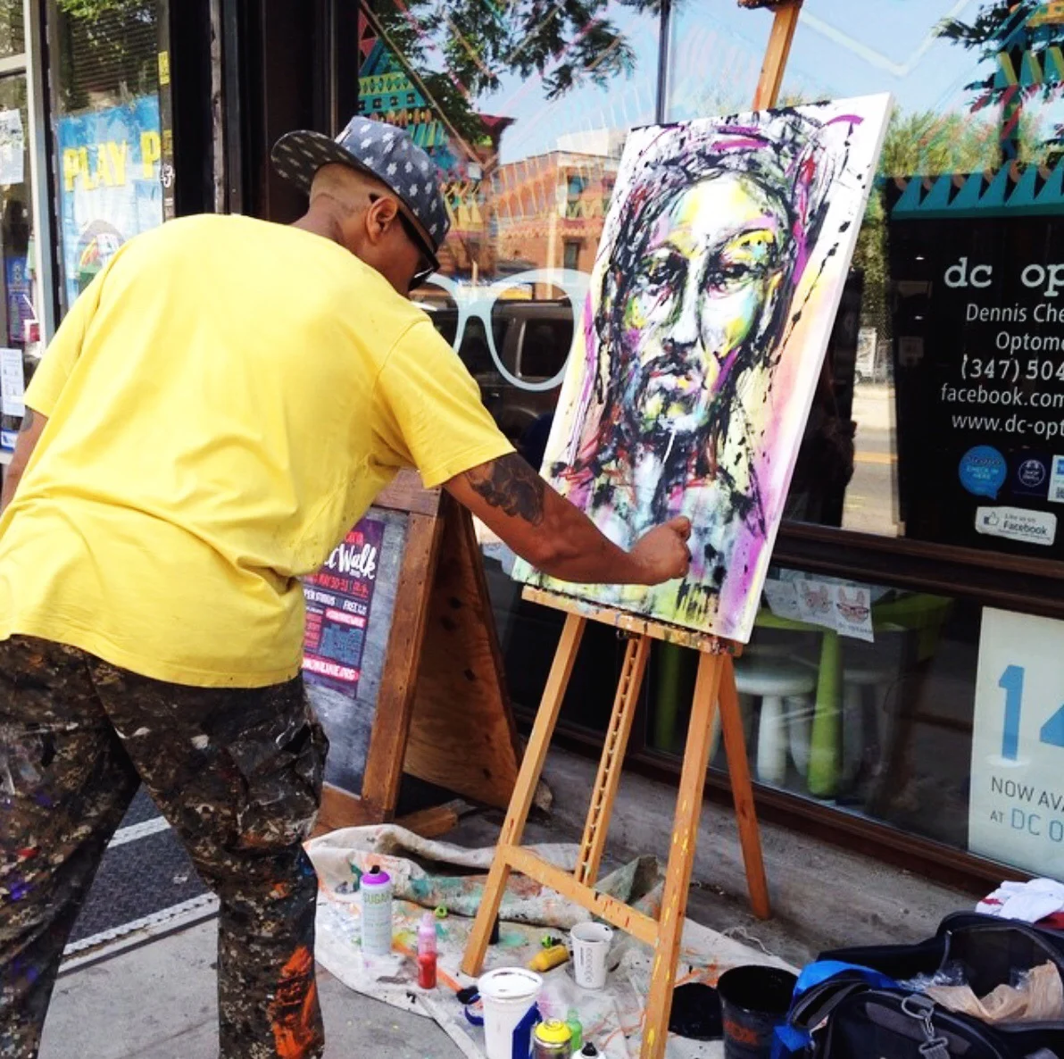 N. Carlos J. painting at the 16th Annual SONYA Art Walk.