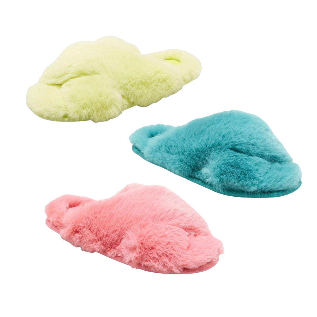 Paris Crossband Fur Slippers by Stars Above, $10