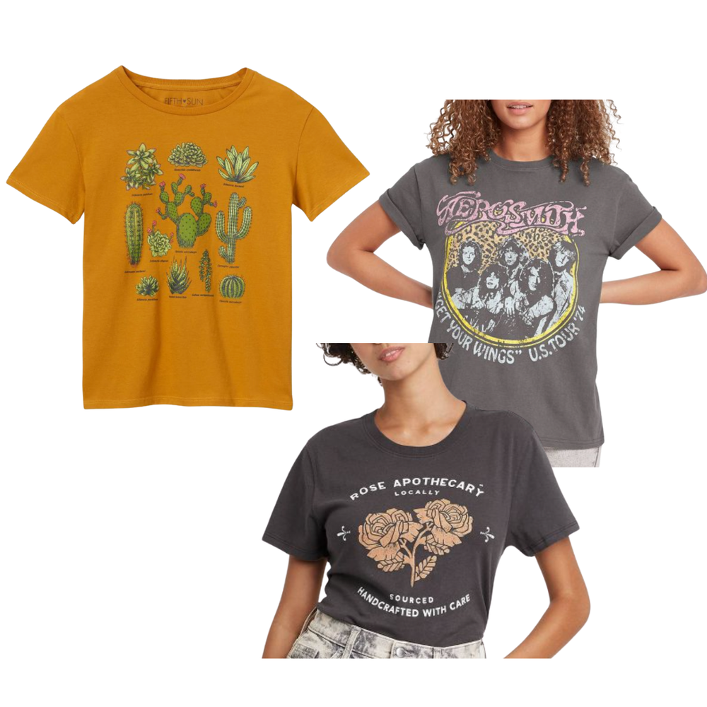 Assorted Graphic Tees, $9.99-$12.99