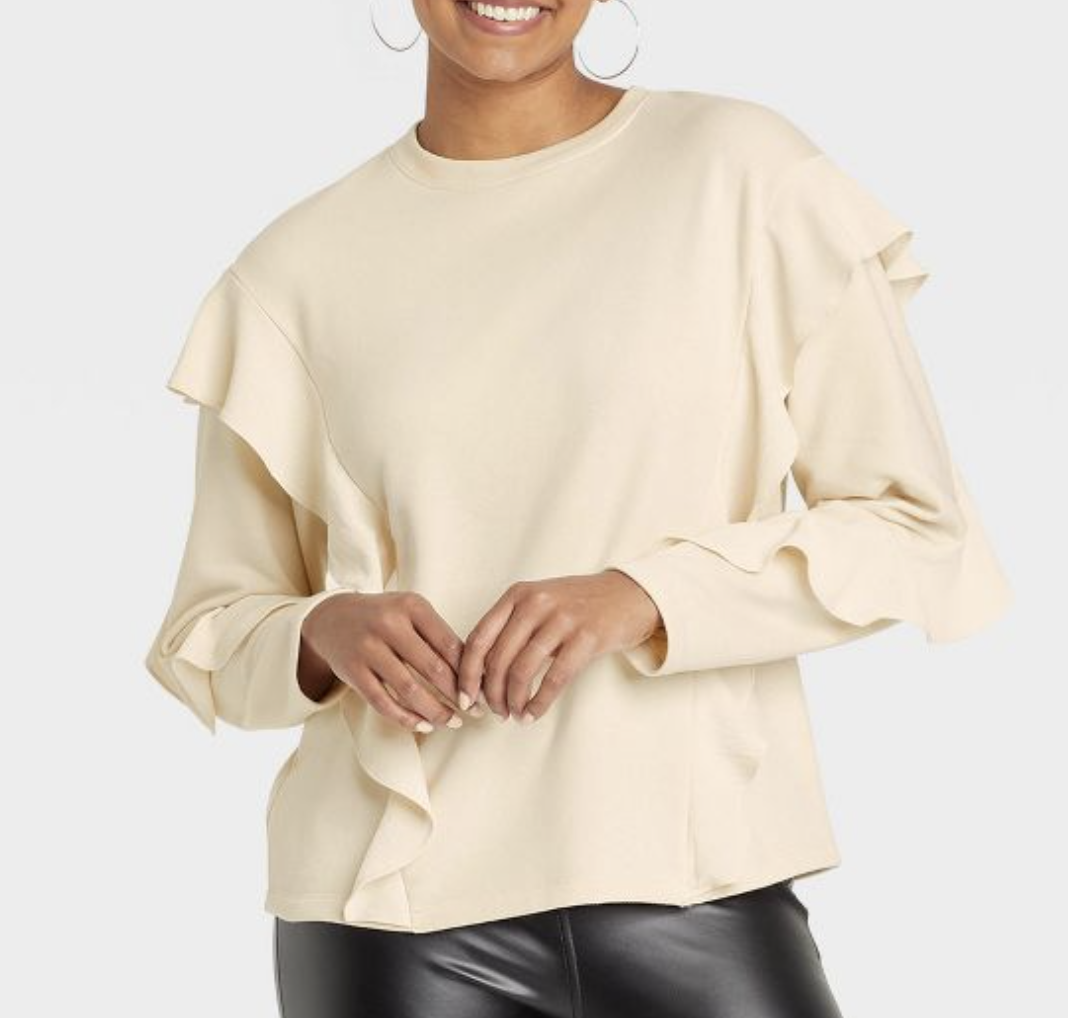 Ruffle Sweatshirt by Universal Thread, $25