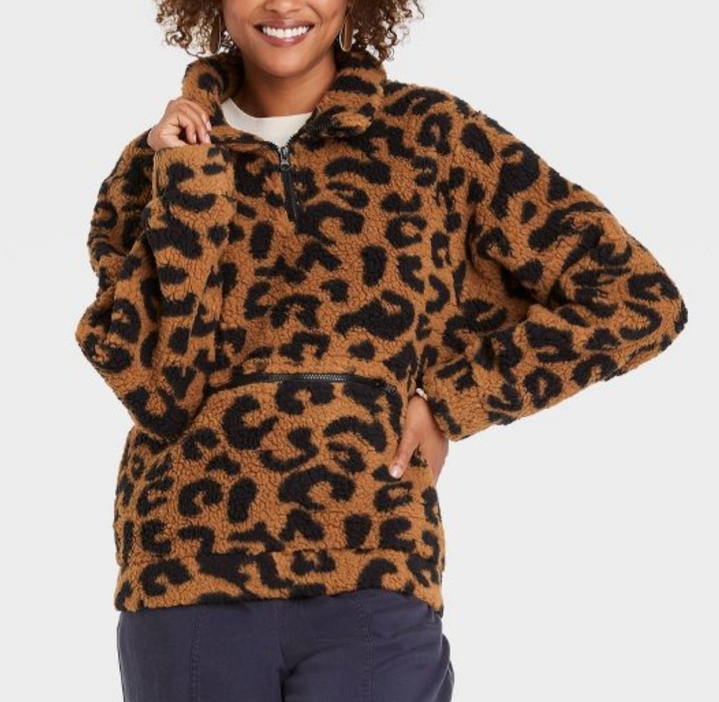 Knox Rose Leopard Sherpa Jacket, $34.99