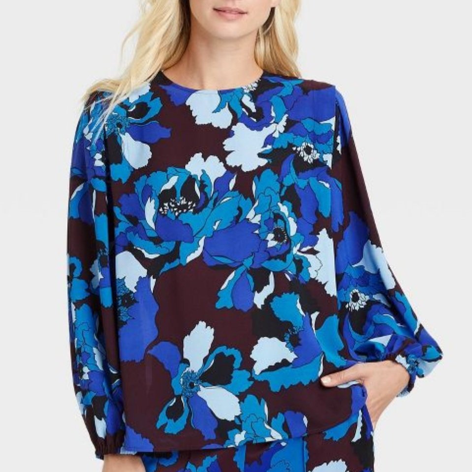 Who What Wear Bishop Sleeve Floral Blouse, $27.99