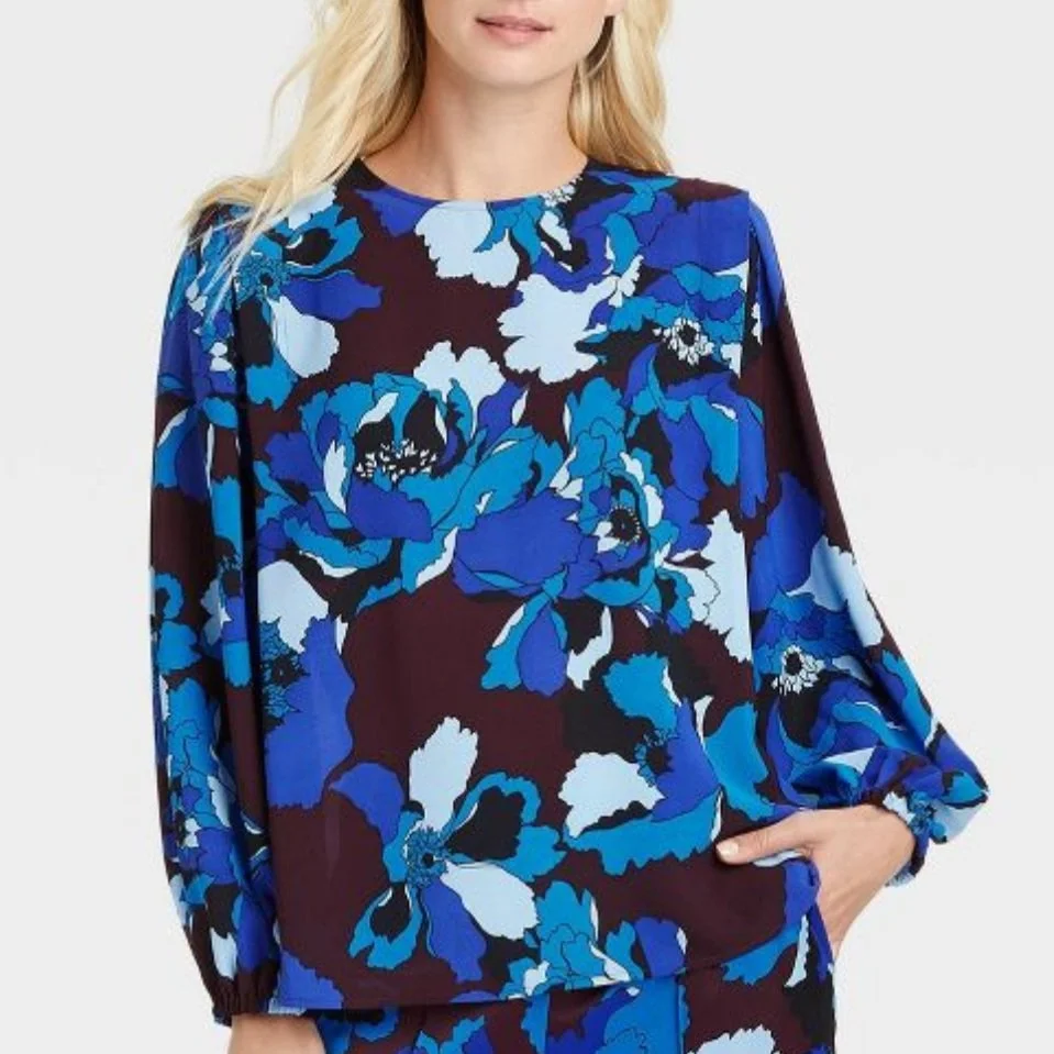 Who What Wear Bishop Sleeve Floral Blouse, $27.99