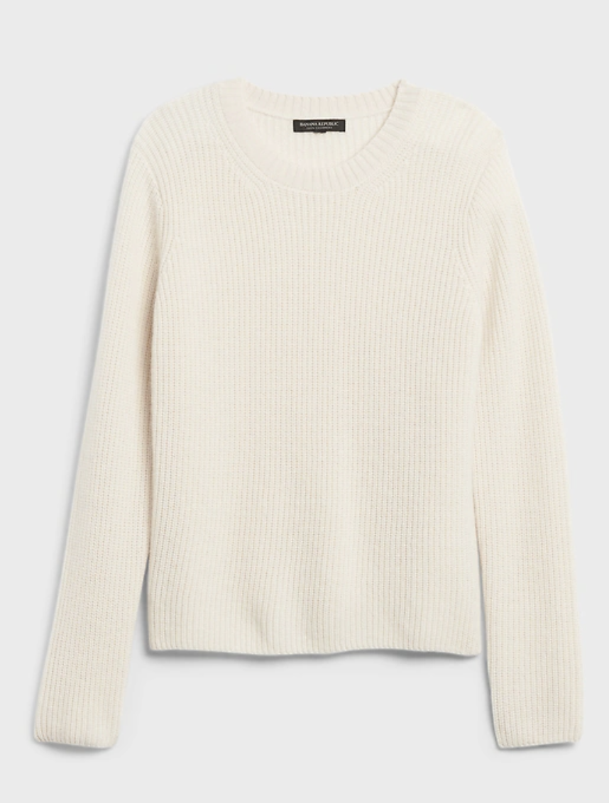 Ribbed, Cashmere Sweater from Banana Repubic, $229