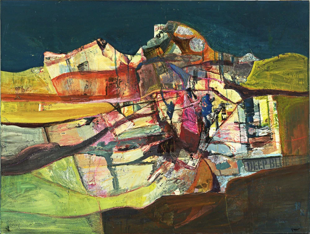 "Lay Lines" untitled #1 acrylic mixed media on canvas 36 inches x 48 inches