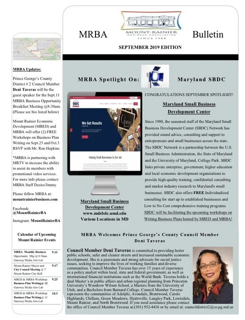 MRBA September 2019 newsletter