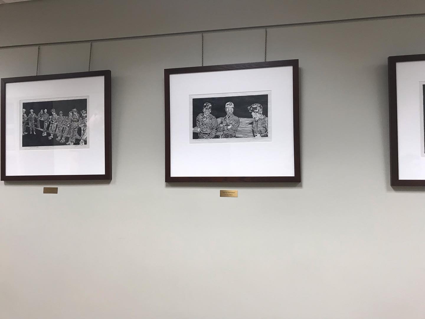Some cool linocut prints I saw while waiting to fill out paperwork to be a graduate assistant. @thoughts_projected @nyxish
