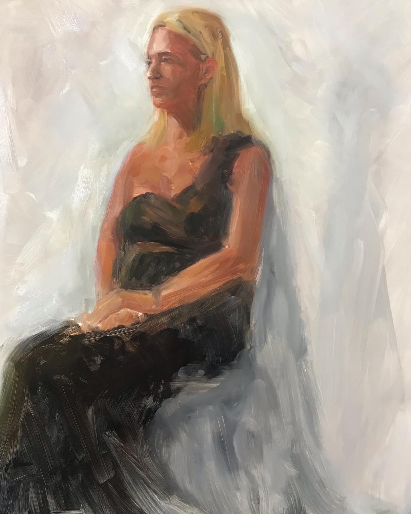 Painting from the one day I managed to make @zhaomingwuartist &lsquo;s workshop at @franciscanlifeprocesscenter. I tried to fill in the background.