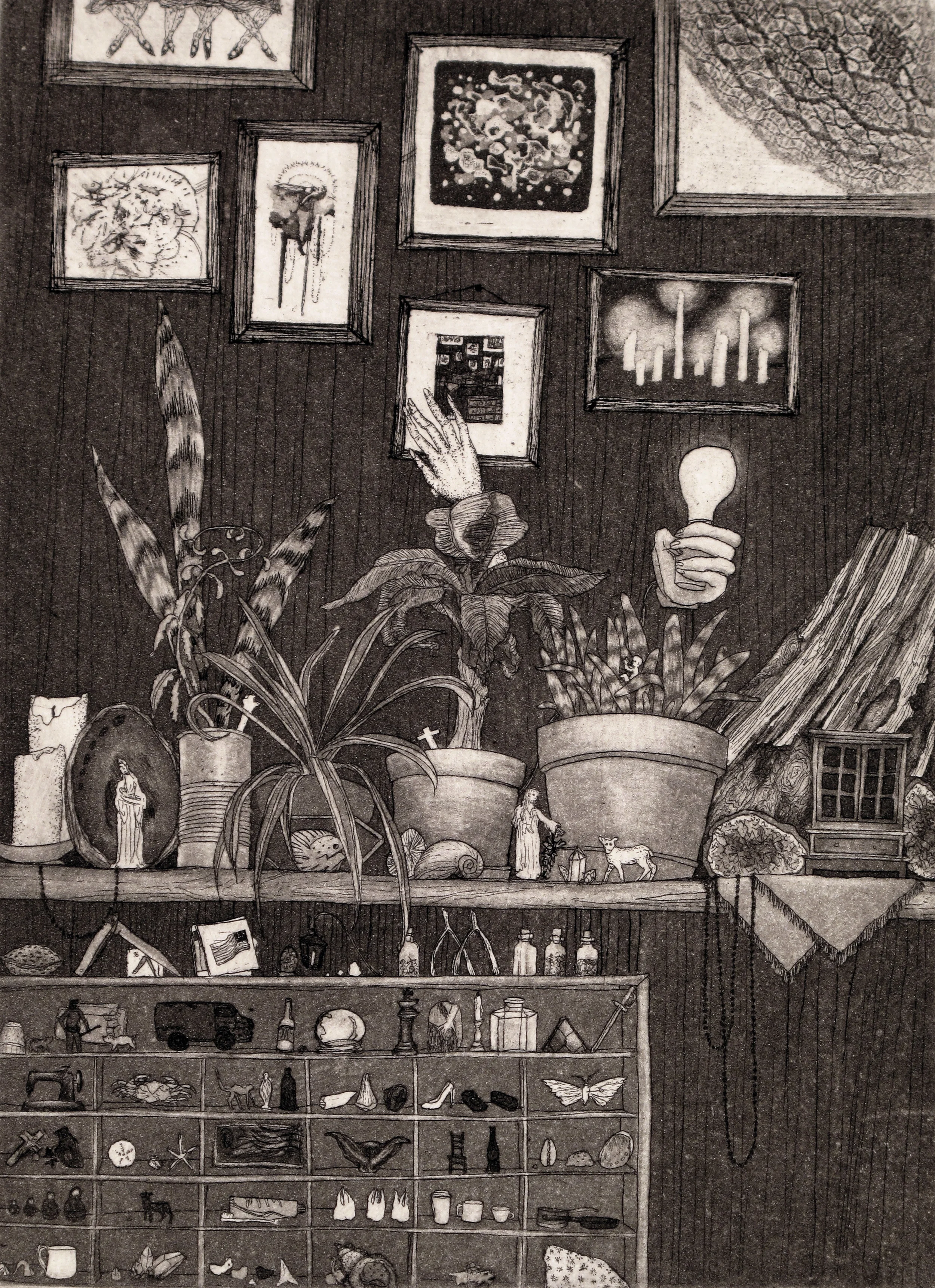   "THANKS FOR EVERYTHING, I'LL LEAVE IT HERE"  aquatint etching  2009 