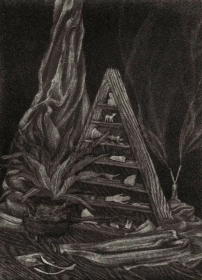  "FOR THEN AND THERE" aquatint etching 2013
