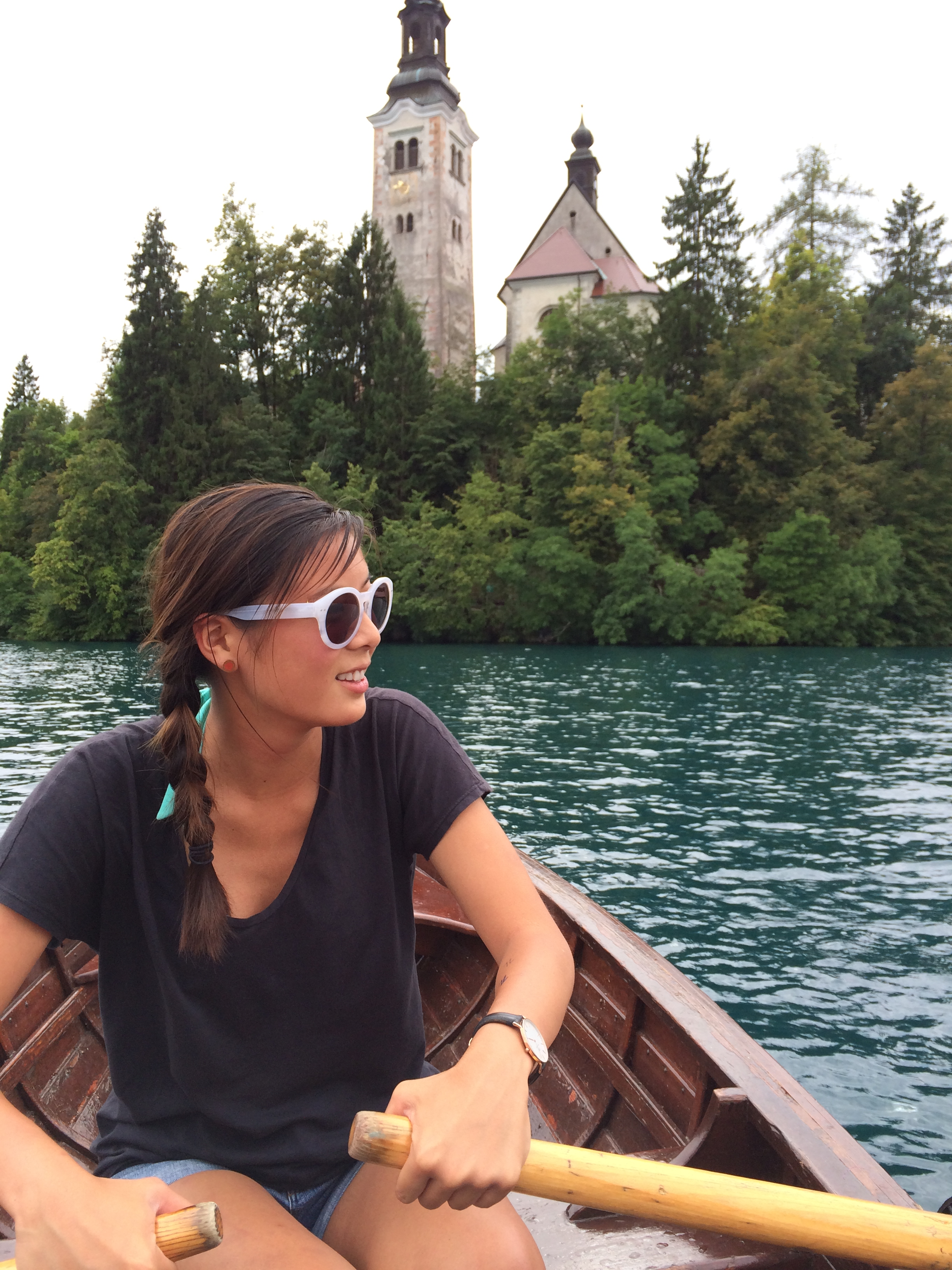 Rowing in Lake Bled, Slovenia