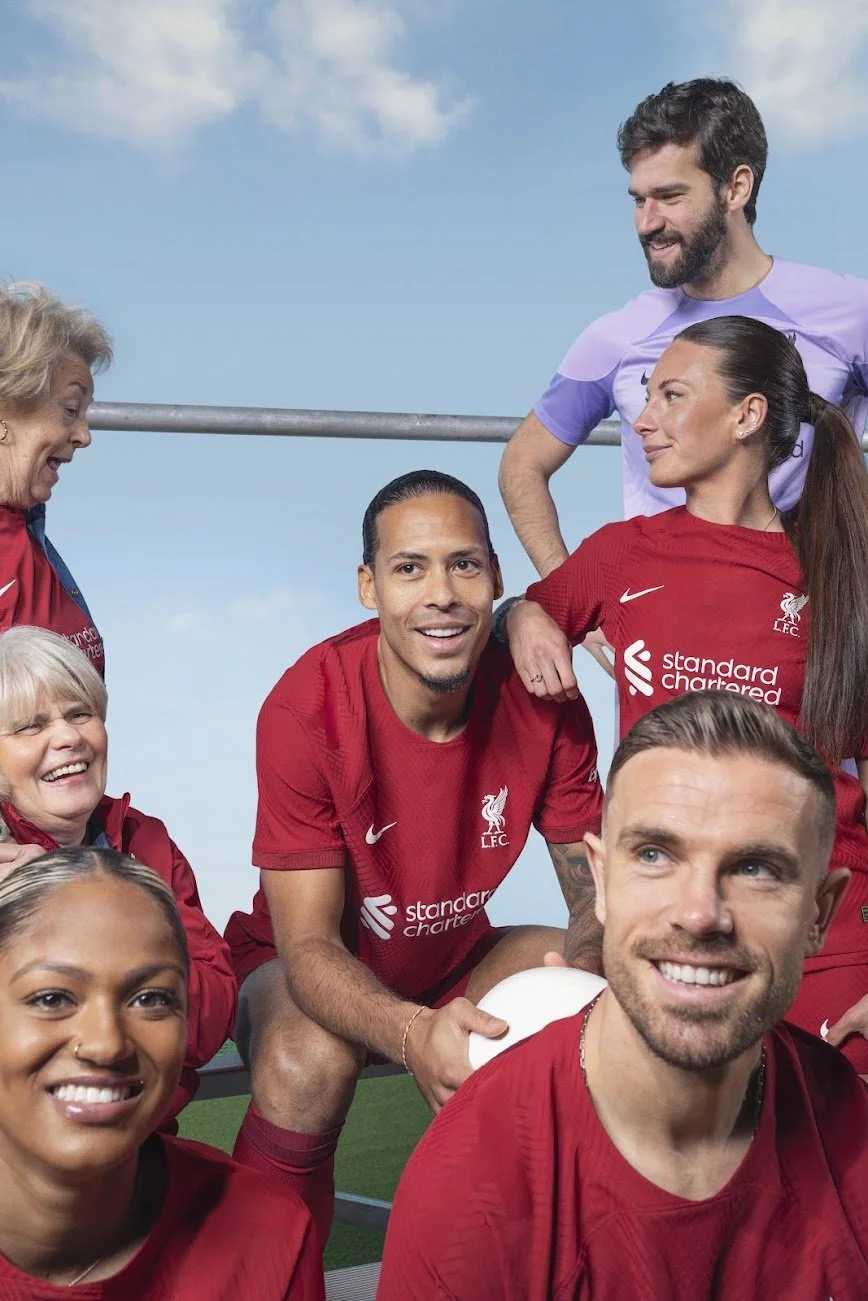 Introducing Liverpool FC 22/23 Home 🧣  A team is more than just the players on the pitch. It’s anyone who wears the crest. From dinner ladies Carol and Caroline fueling everyone’s hunger for success, to legend Robbie Fowler setting the standard for