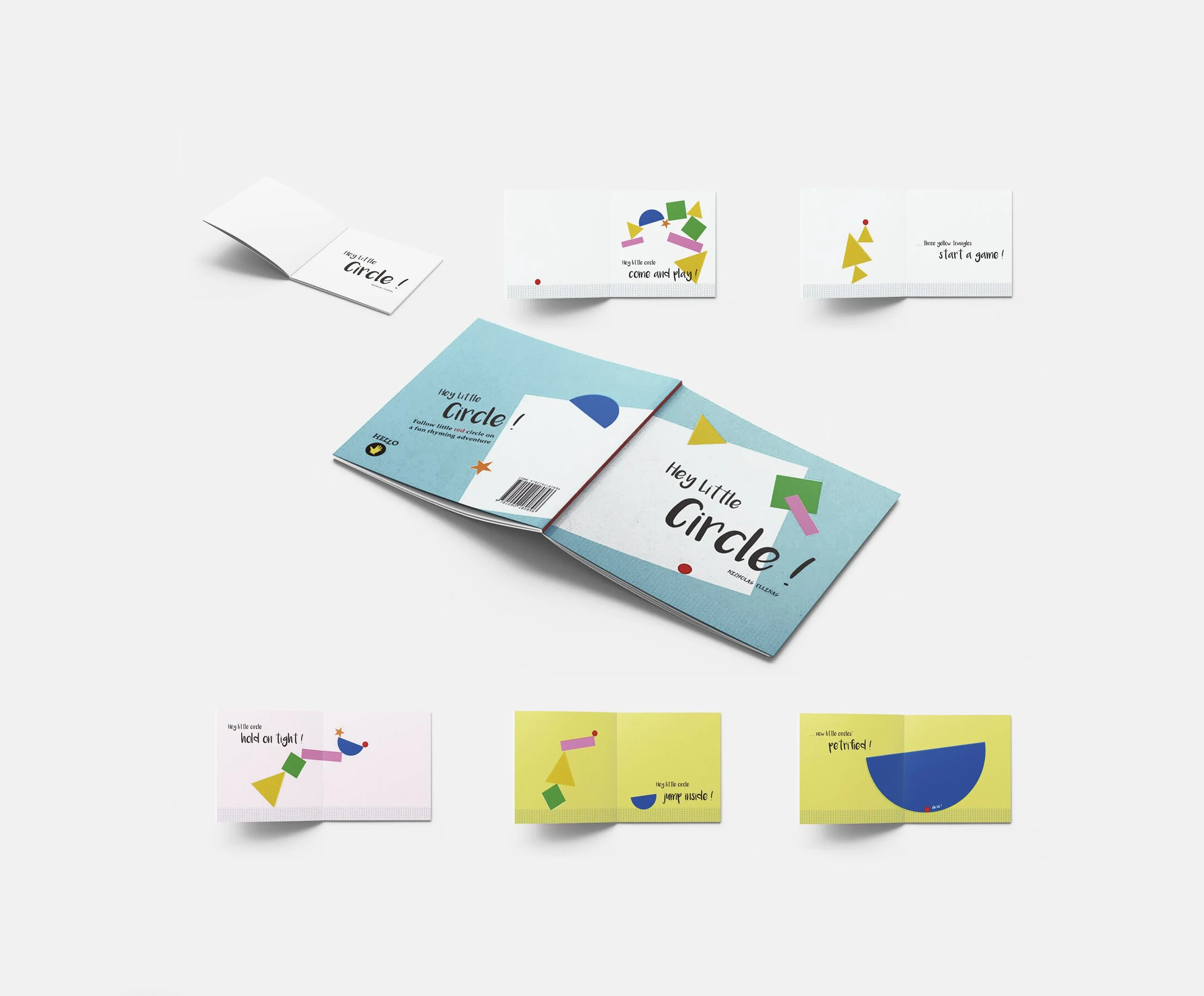  [ Hey Little Circle ! - Sample pages from an Illustrated book created for 0-5 year old.  Available printed and as an eBook on Amazon ] 