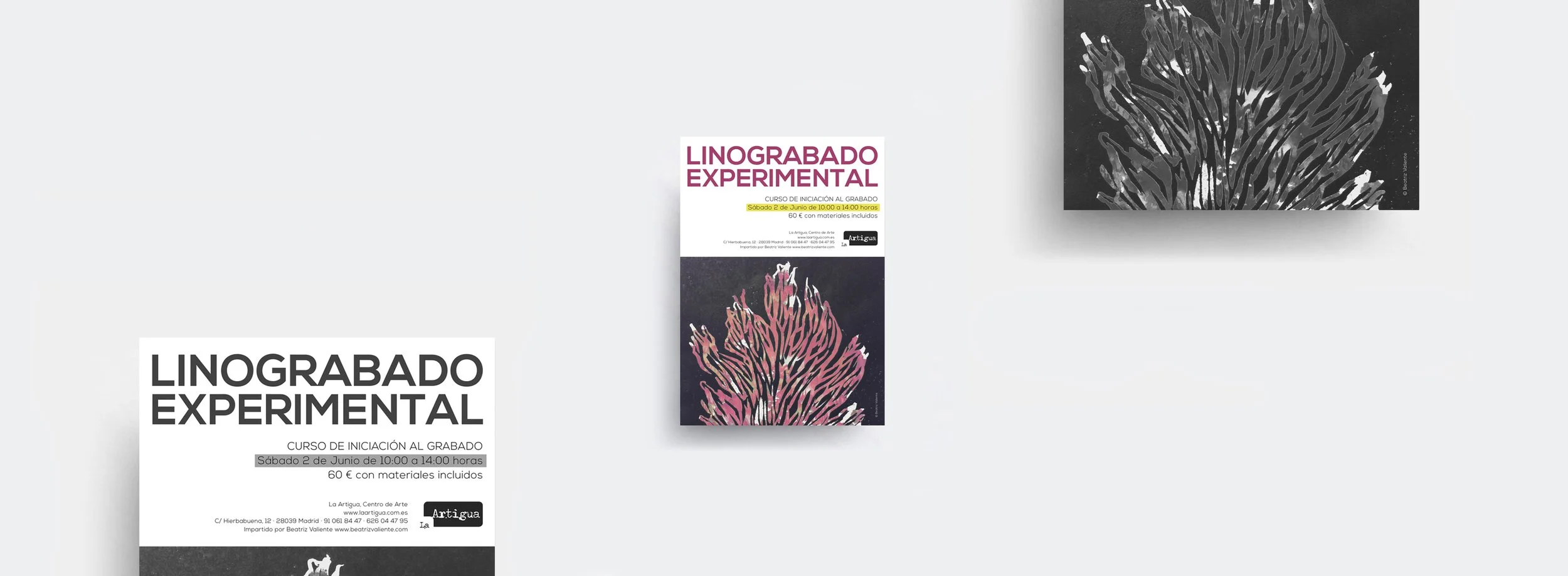  [ Posters for linocut courses, I and II ]   Concept &amp; design      La Artigua, Centro de Arte (Madrid)   