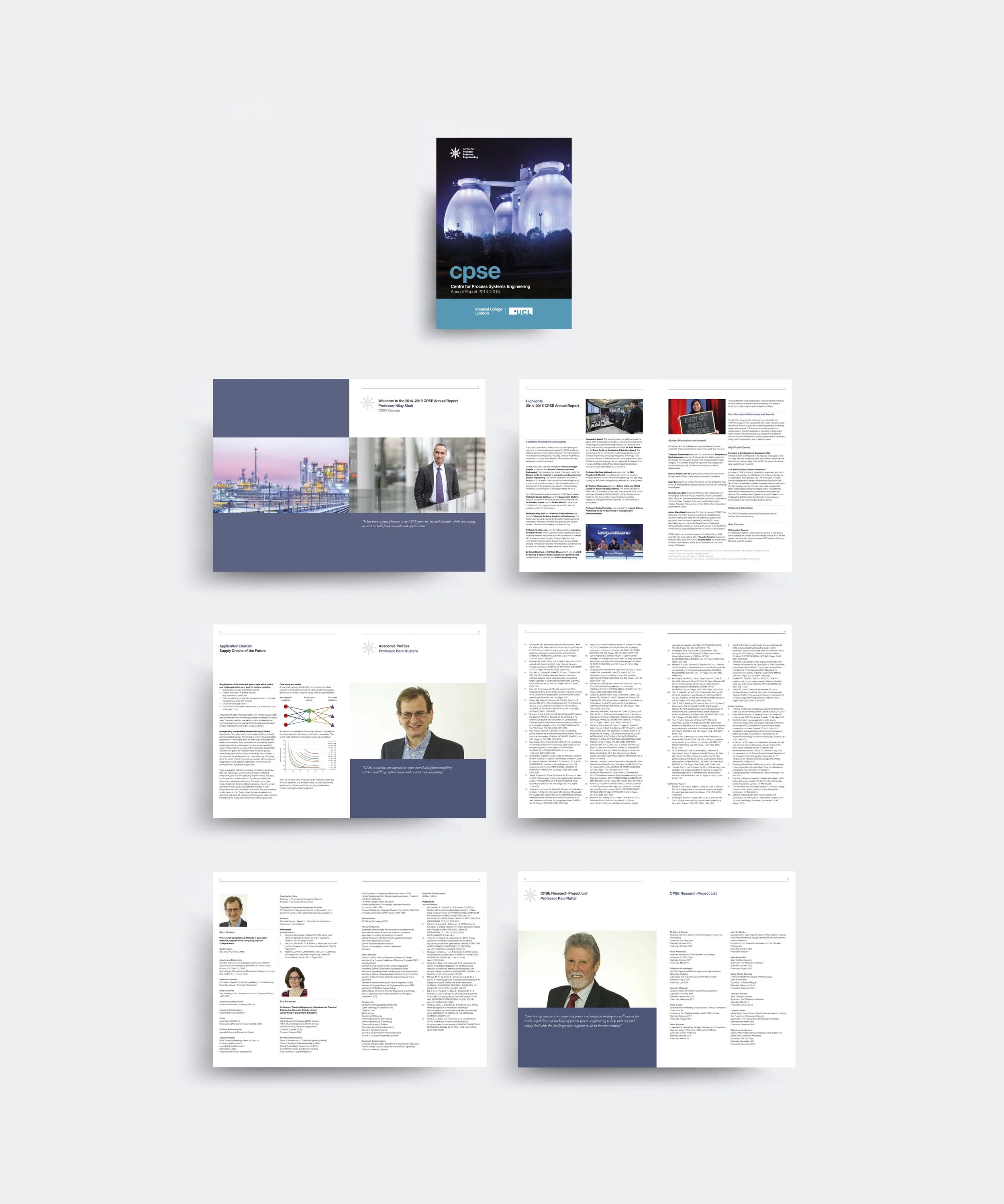  [ A4 100pp Annual Report ]   Collaborative project -  design &amp; typesetting      CPSE - Centre for Process Systems Engineering (UCL)      