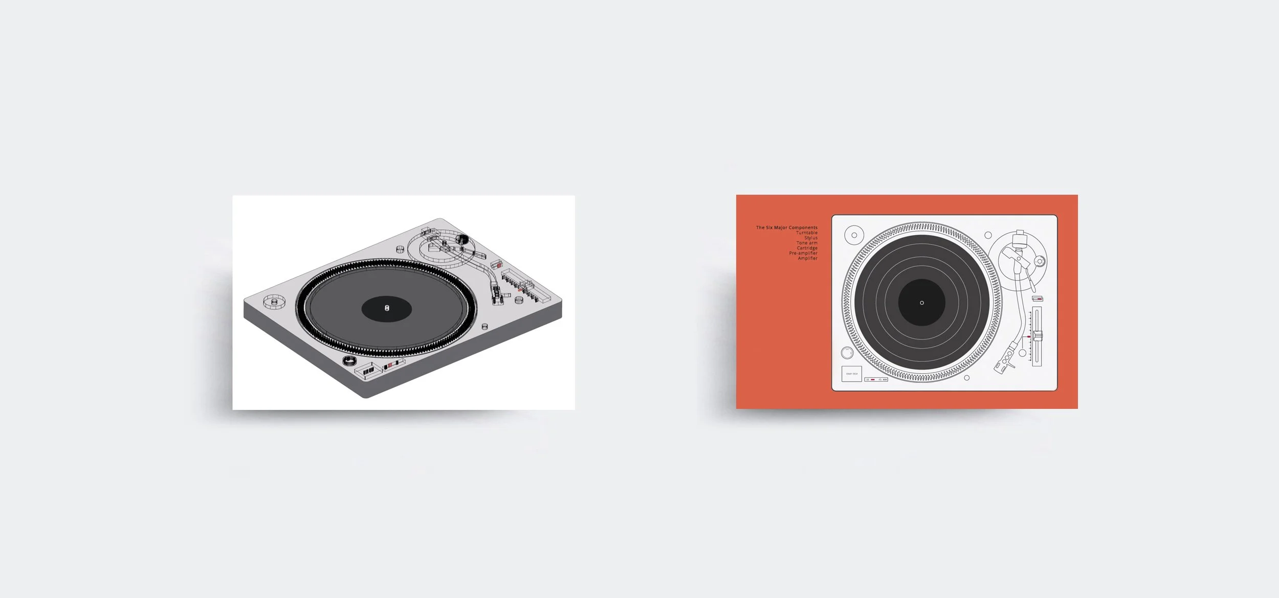  [ Record player technical illustration created for Getty Images stock library ]  