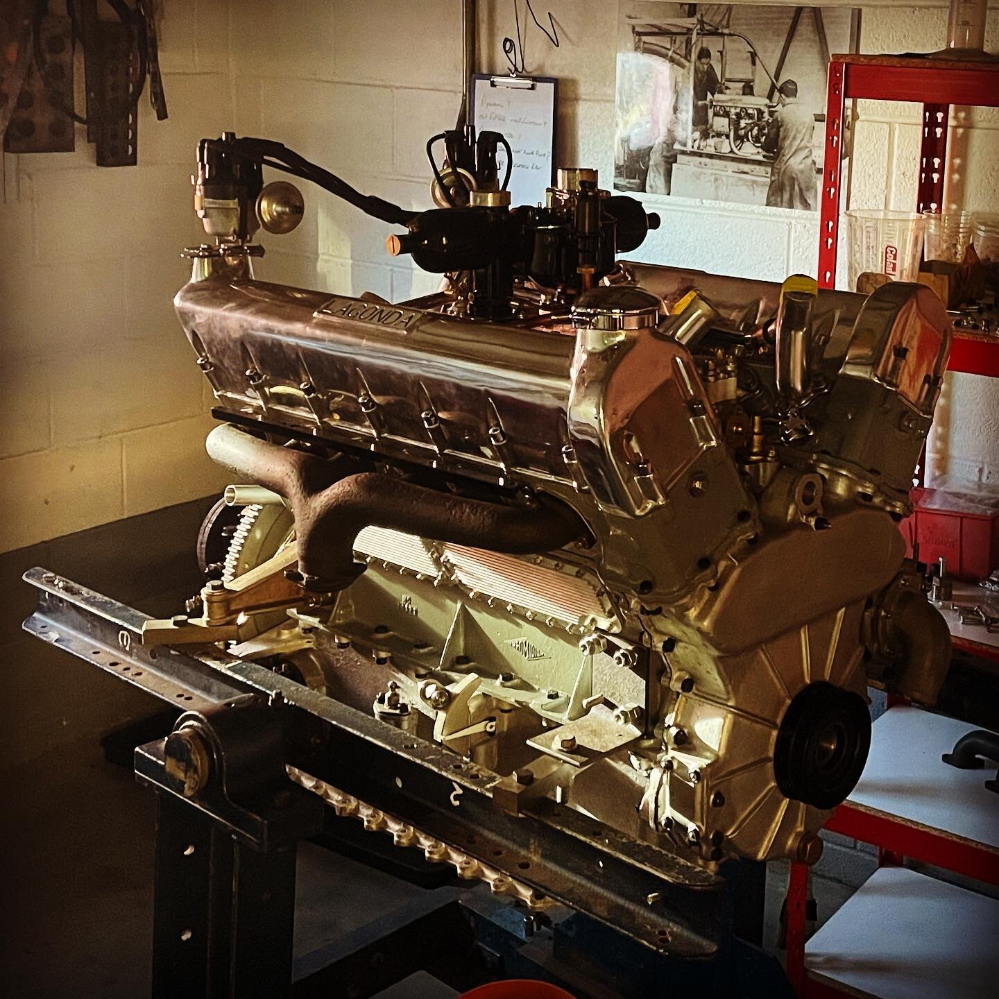 Final assembly of the 1939 Lagonda V12 engine. Rebuilt in house by the @akvr_uk team. Looking forward to initial runs on the dyno. #lagonda #v12 #restoration #concours #vscc #vintagecar #vintagecarsofinstagram #engine #vintageengine #enginerebuild #e