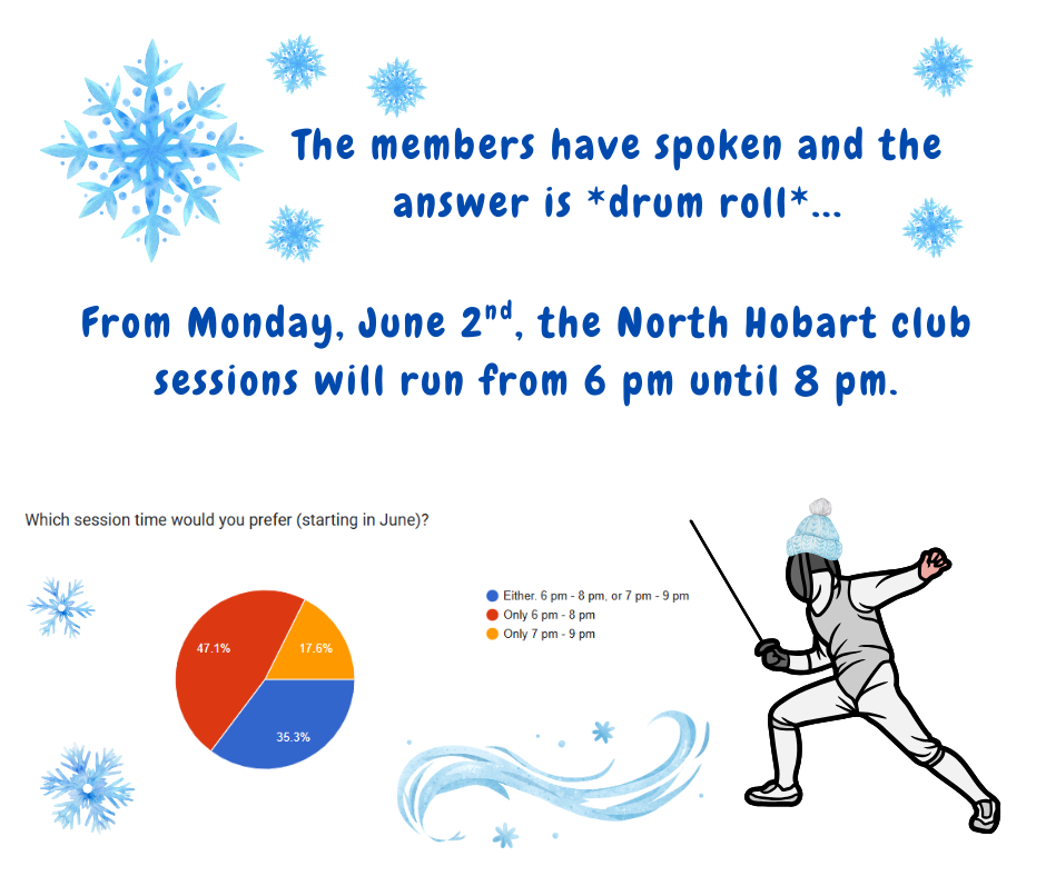 Monday Session Times Change for Winter from June 2nd