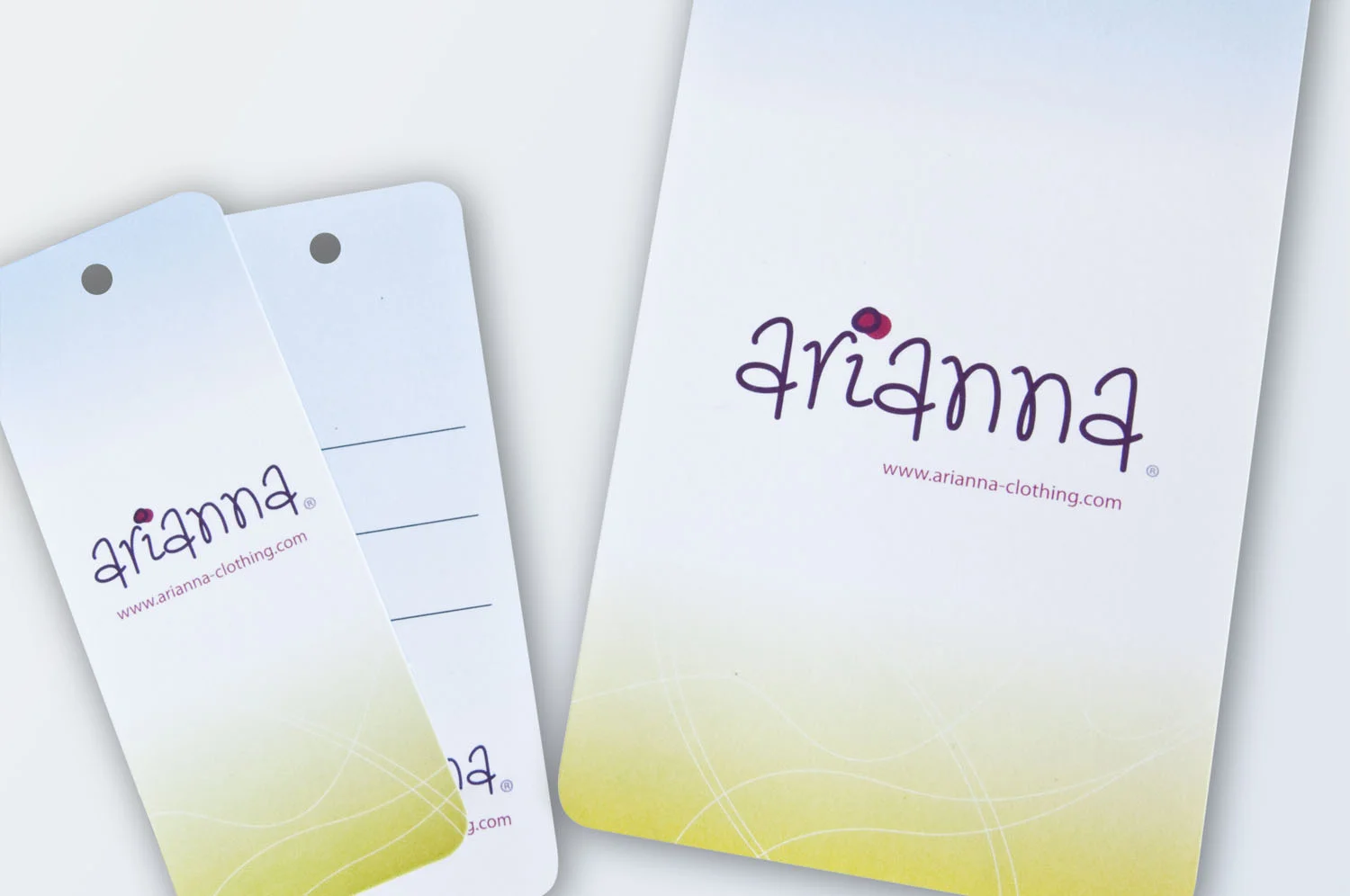 Brand identity design for Arianna fashion labels, Belfast