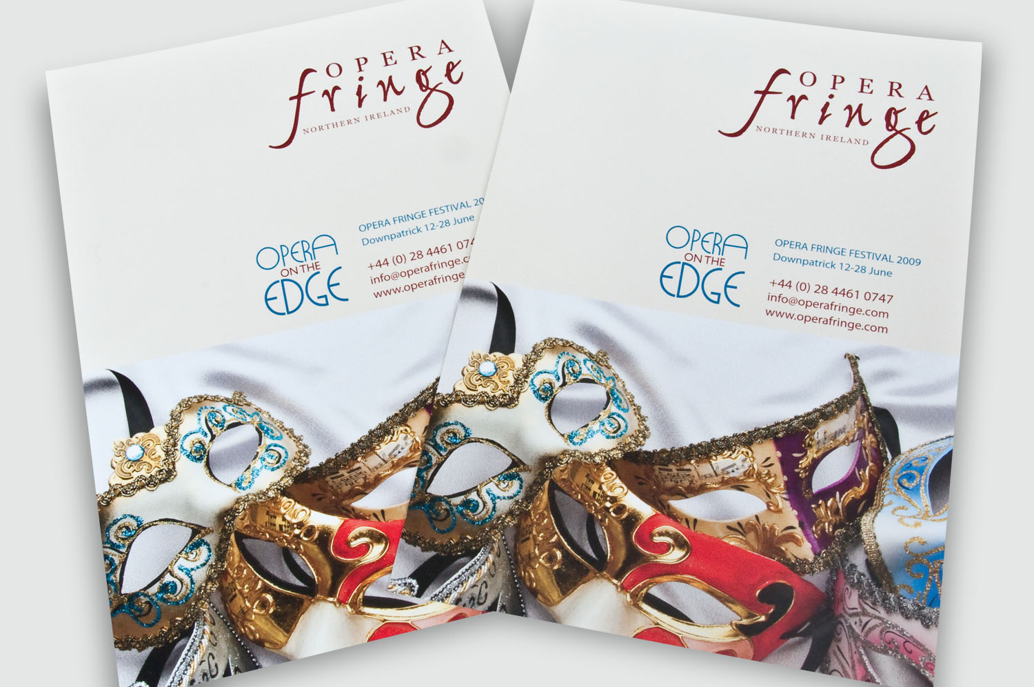  Design of promotional brochure for Opera Fringe, Belfast  