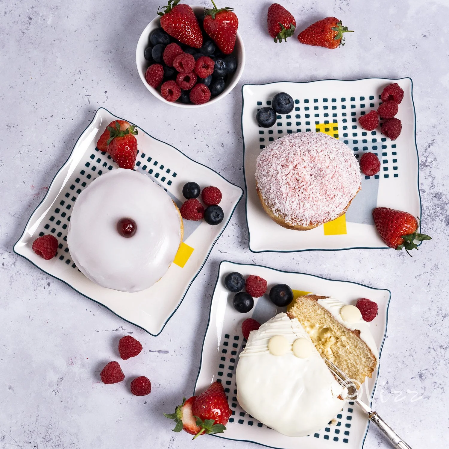 Food photography of donuts