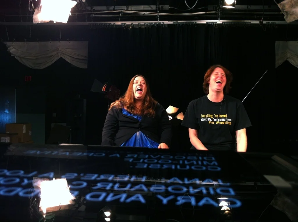 Brandy and Janna trying to keep it together while recording their anchor spots. Somehow we always end up with a decent blooper reel.