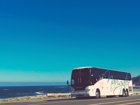 The HTV staff driving along the oregon pacific coast.