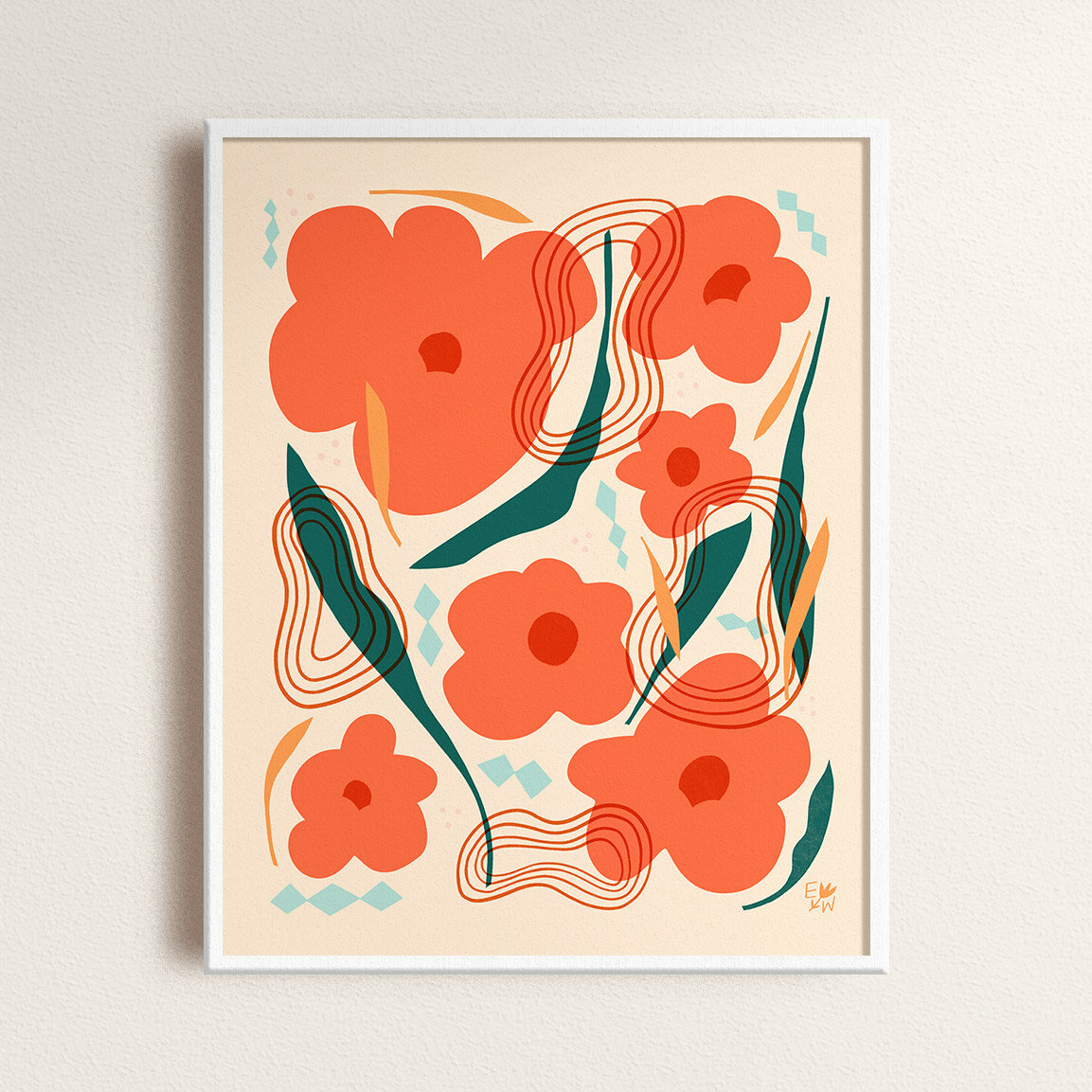 Erin Wallace Illustration | Wobbly Blooms print