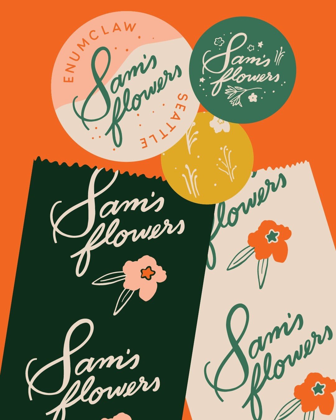 Here is the branding I worked on for Samantha of Sam's Flowers. Based in Enumclaw and Seattle, Sam grows interesting and special flowers for wholesale. We wanted to create something unique and sophisticated, but also kept the charm and magic of a sma