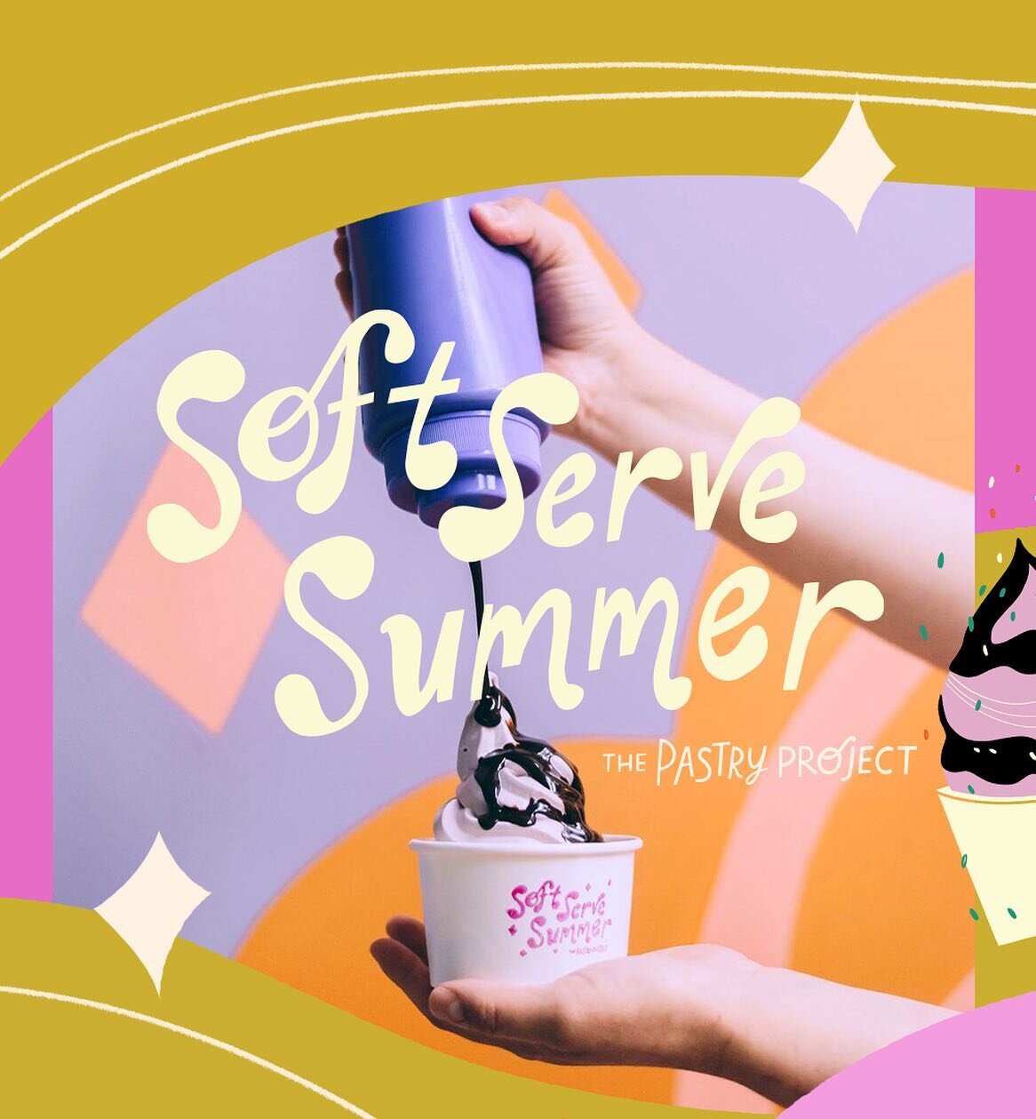 SOFT SERVE SUMMER! Here is a little snippet of work more work I did with @thepastryproject_ 🍦 It was so fun seeing this work pop up in my feed - every sprinkled cone and chomped ice cream sammy was a real treat to see.

It&rsquo;s also the LAST WEEK