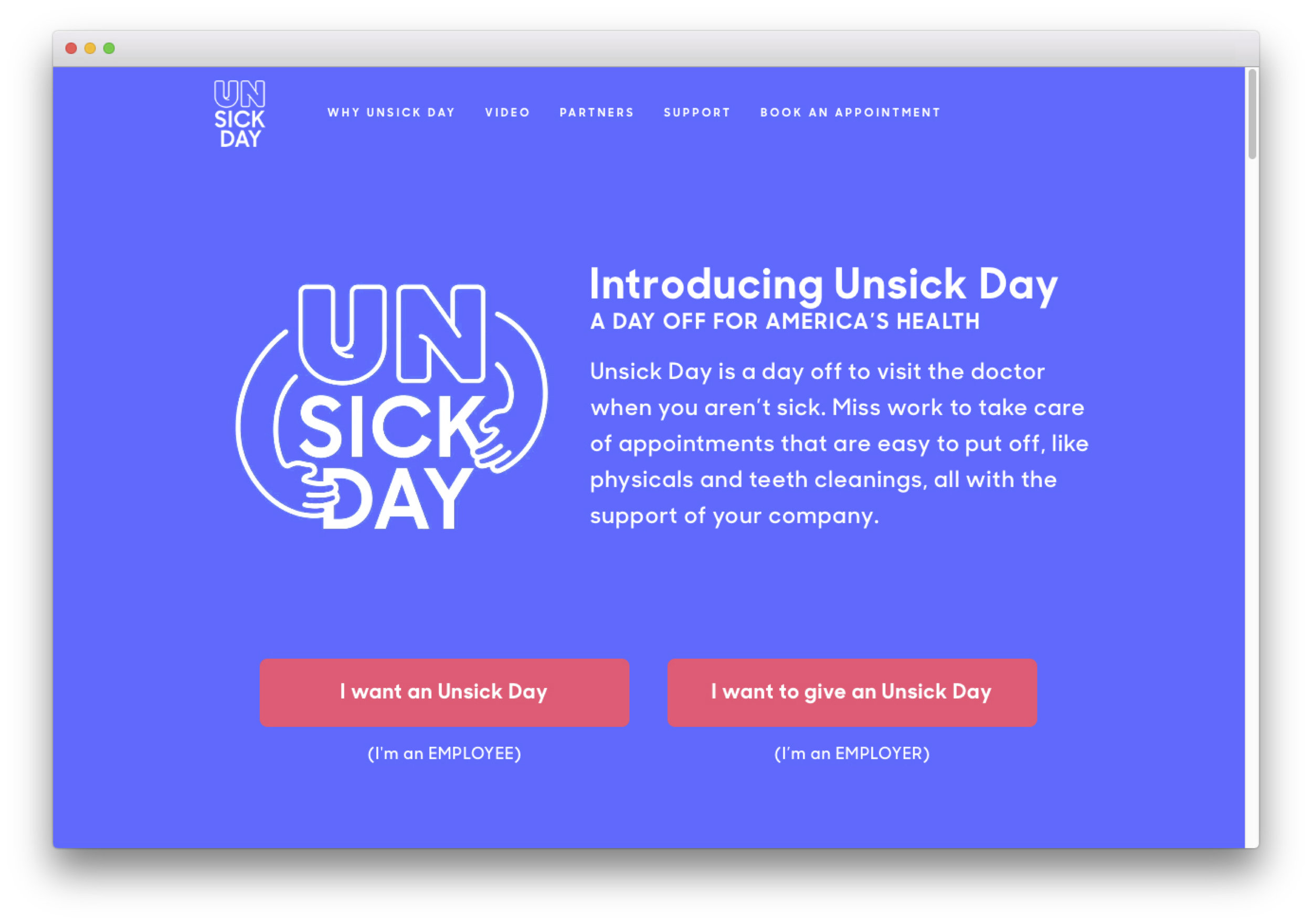 Unsick Day Website