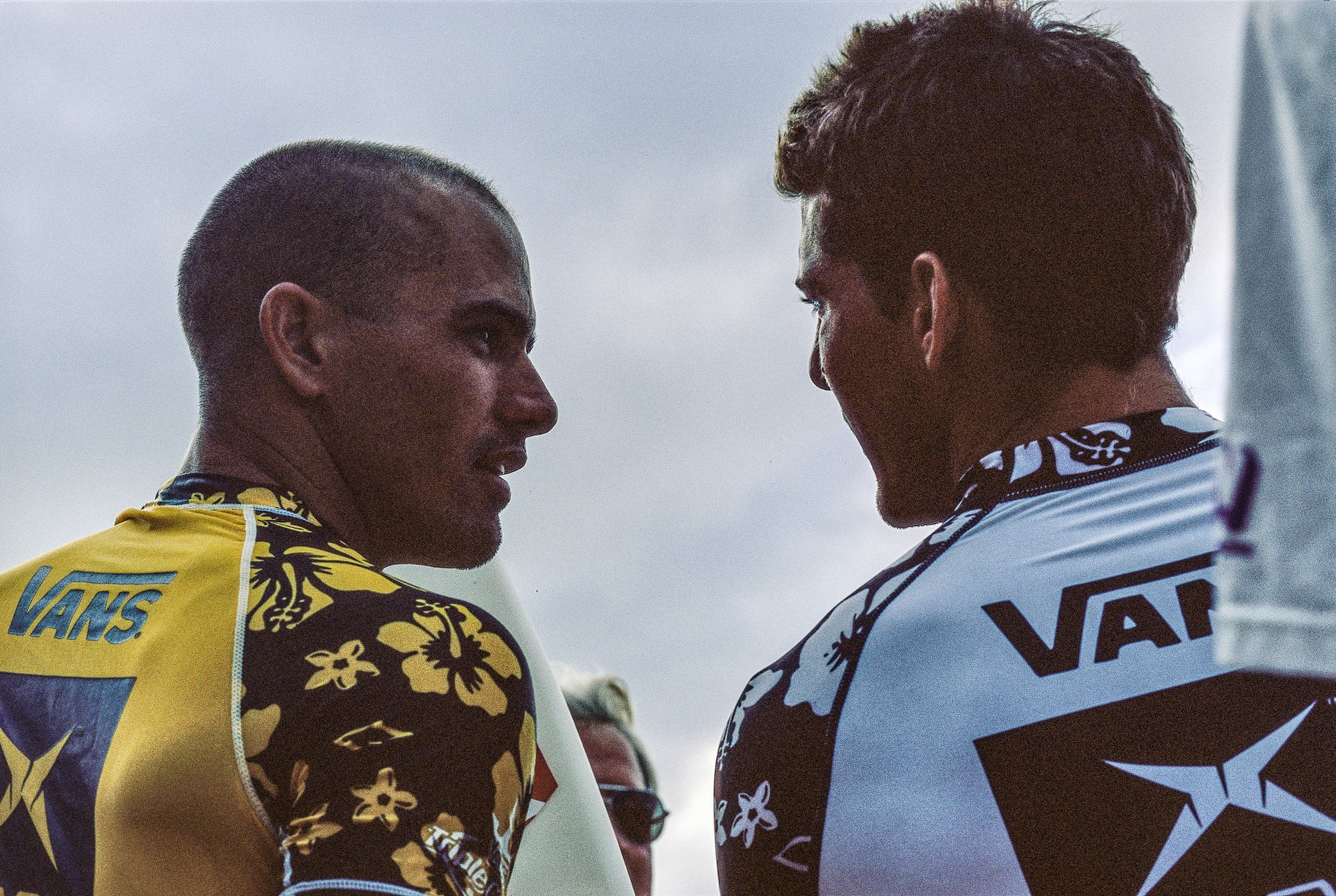 Kelly Slater and Andy Irons on color film for TransWorld SURF