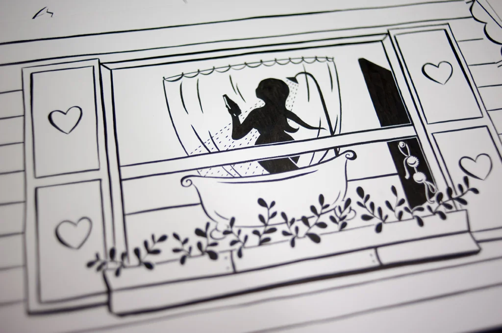 Kendra Miller's final sketch of Blush!