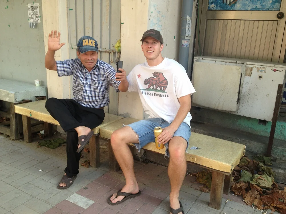 Craig gets to know a local with a portable radio playing Cyndi Lauper's classic "Time After Time" on the way into town