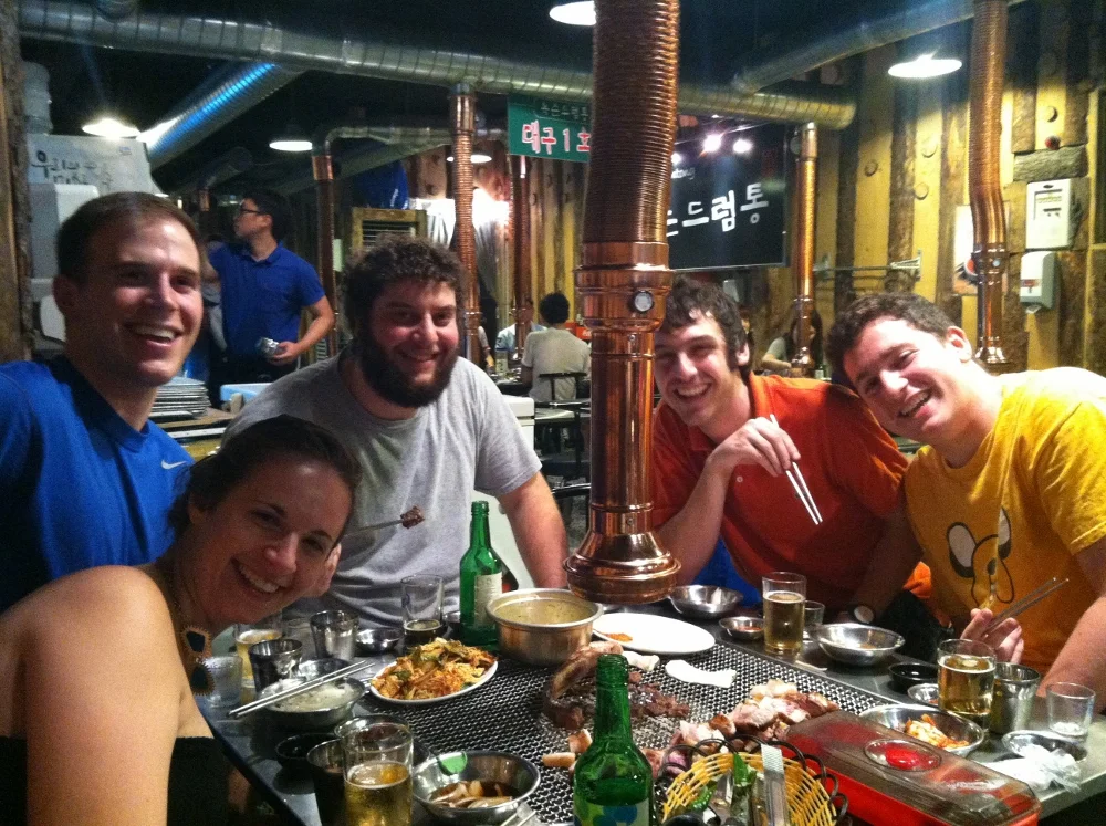 Jamie's farewell meat fest; Suzie, Craig, Eric, Jamie, myself