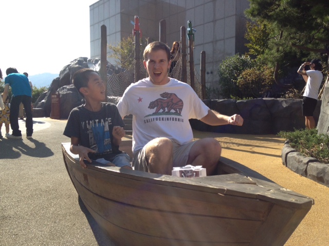  Craig and his new found first mate rowing for dear life 