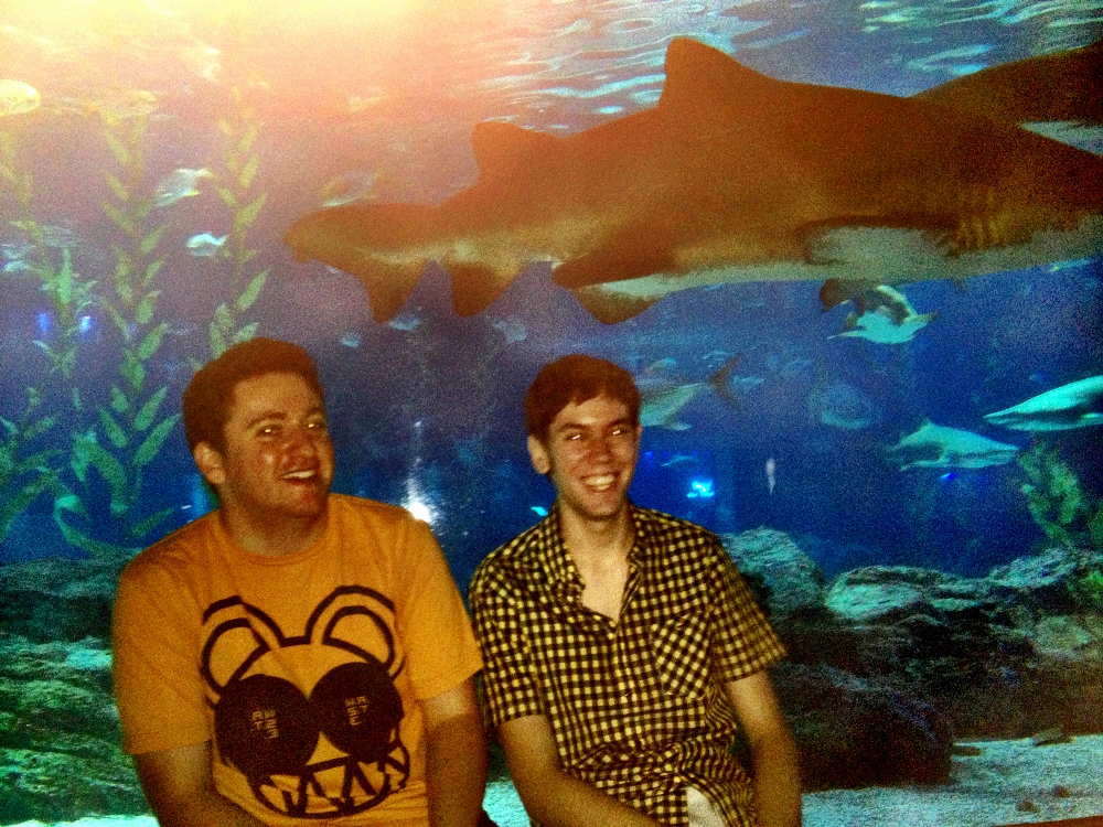  Me and Chase in front of the large shark tank 