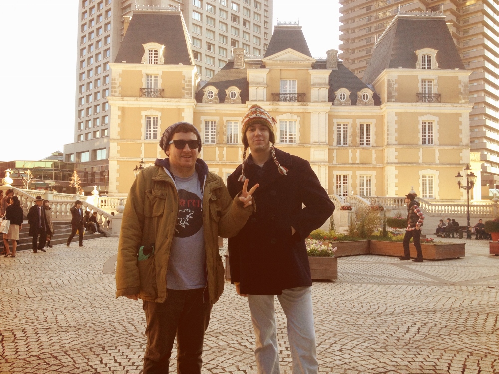 Me and Chase in the Ebisu Garden courtyard