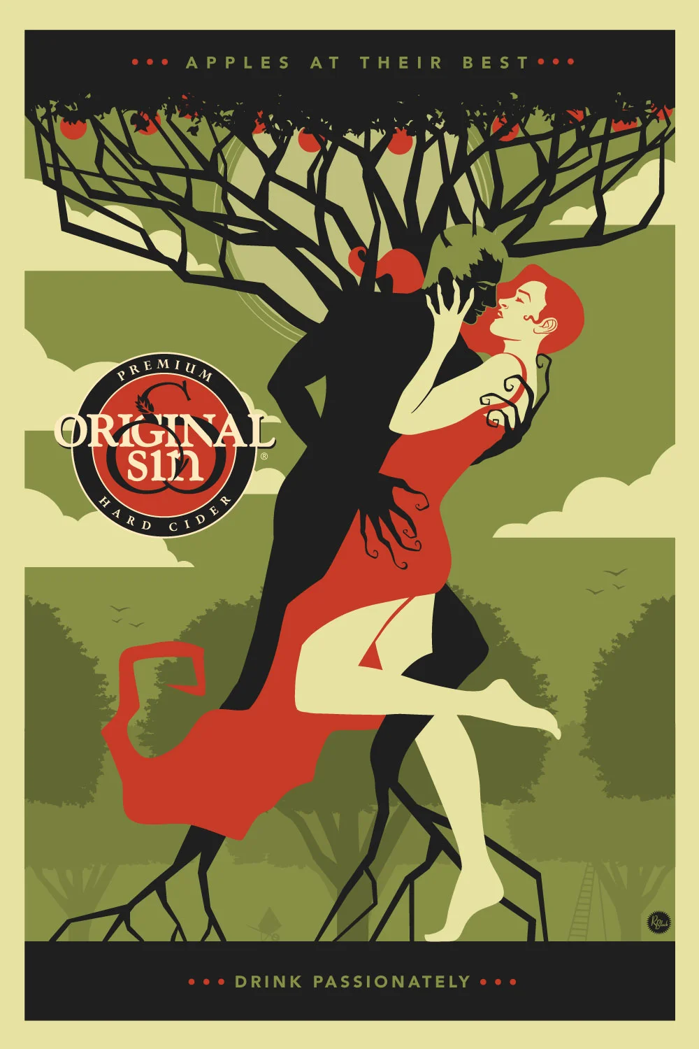 Adam and Eve in the Garden — Original Sin Cider