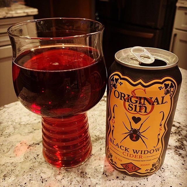 Thanks @weimchamp for this awesome OS Black Widow pic and support!  #originalsin #hardcider #cider #originalsincider #freshlypressednyapples #blackberries #staysafe