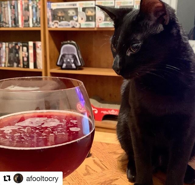 Thanks @afoolthecry for this pic. Nice to see Klyo shares our appreciation for the natural color of blackberries mixed with apples in our Black Widow.  #hardcider #cider #originalsin #originalsincider #blackwidowcider #blackwidow