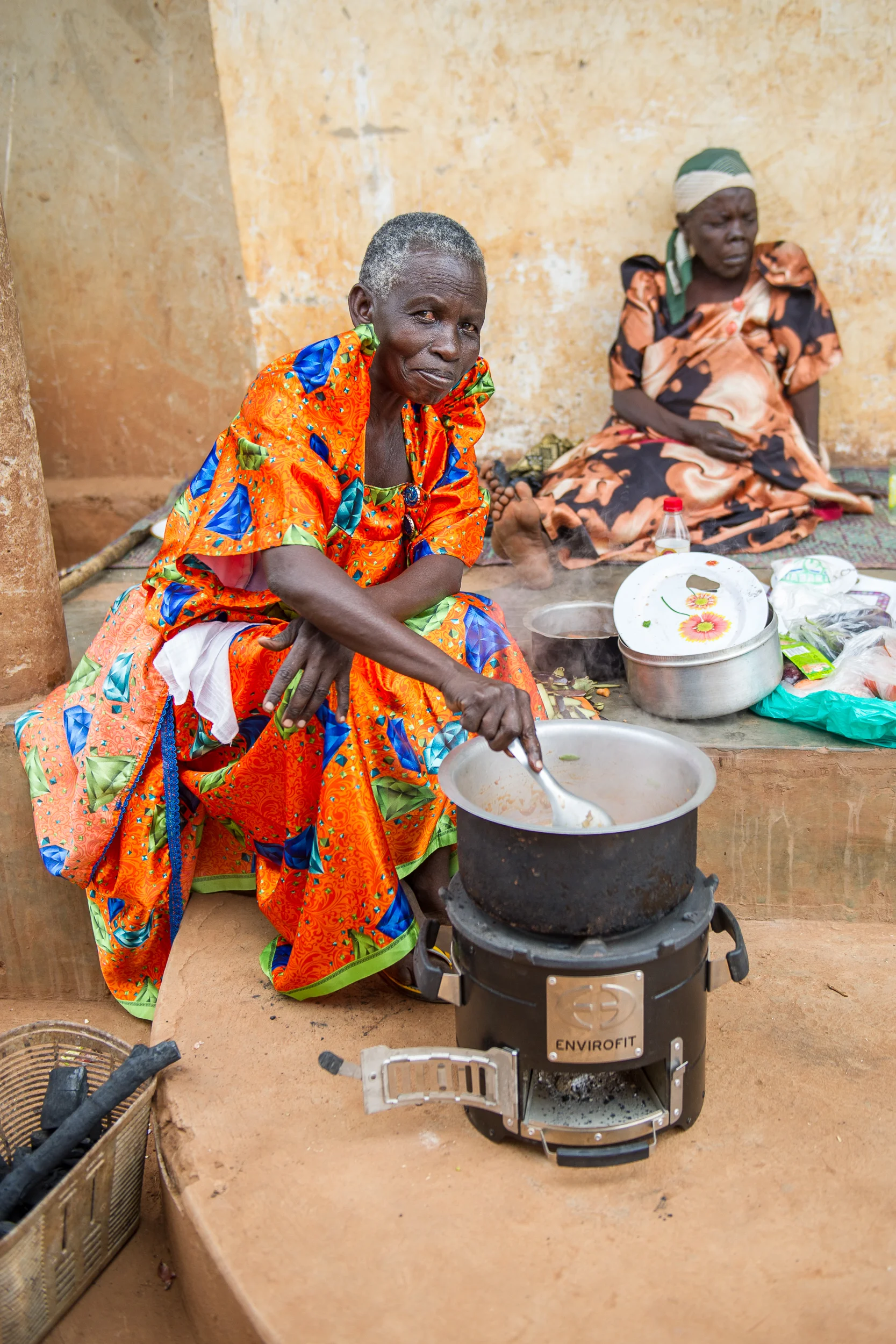 Jane uses a clean cookstove.