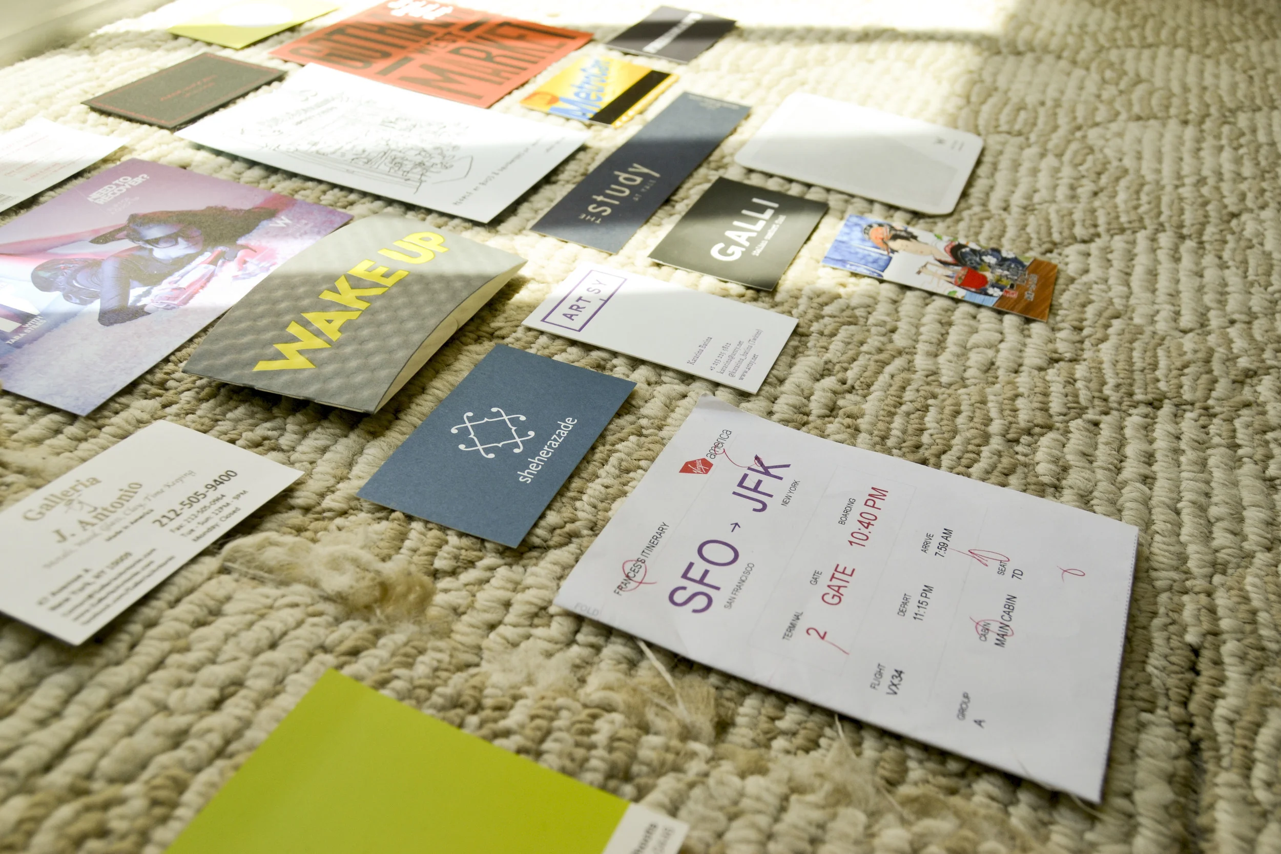 A collection of mementos from an East Coast trip to New Haven, Hoboken, and NYC