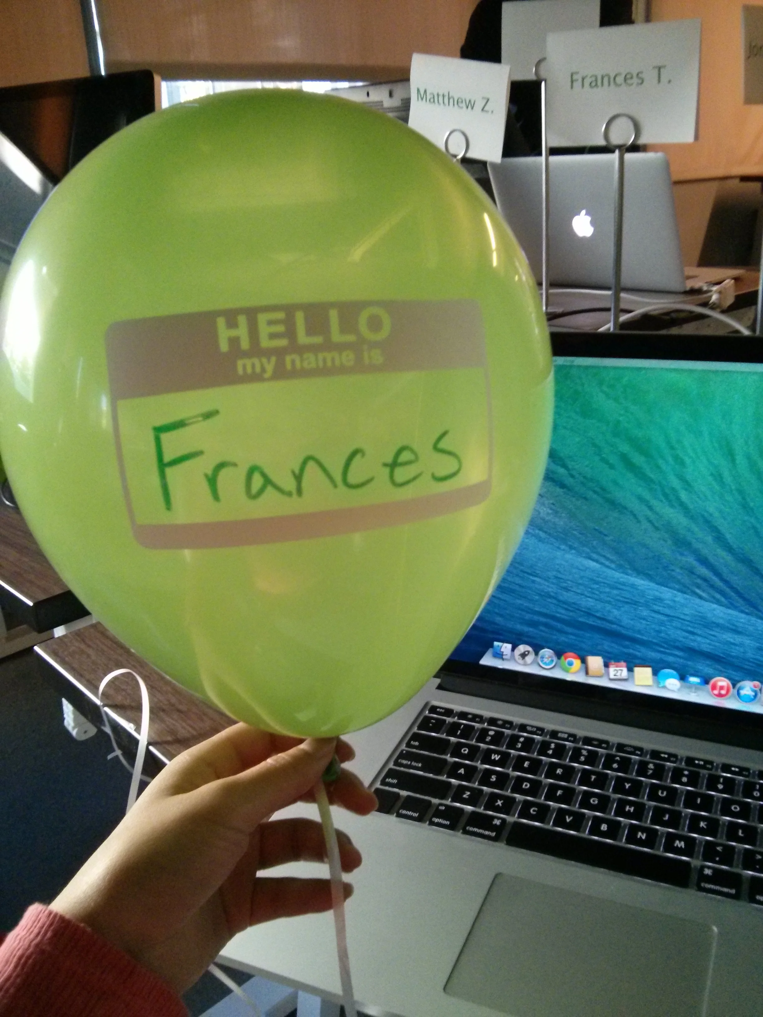 First day balloon.