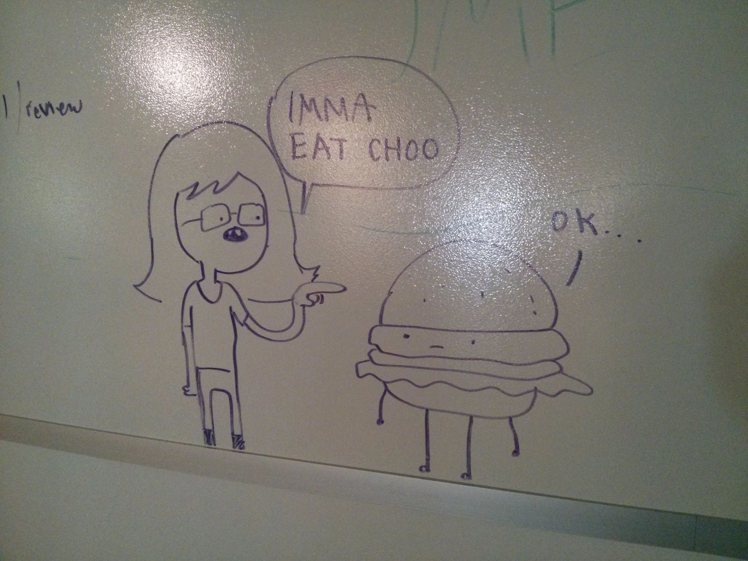 A coworker drew this cartoon of me before we headed out for lunch.