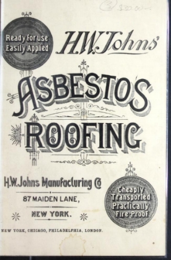 Asbestos roofing brochure from 1887.