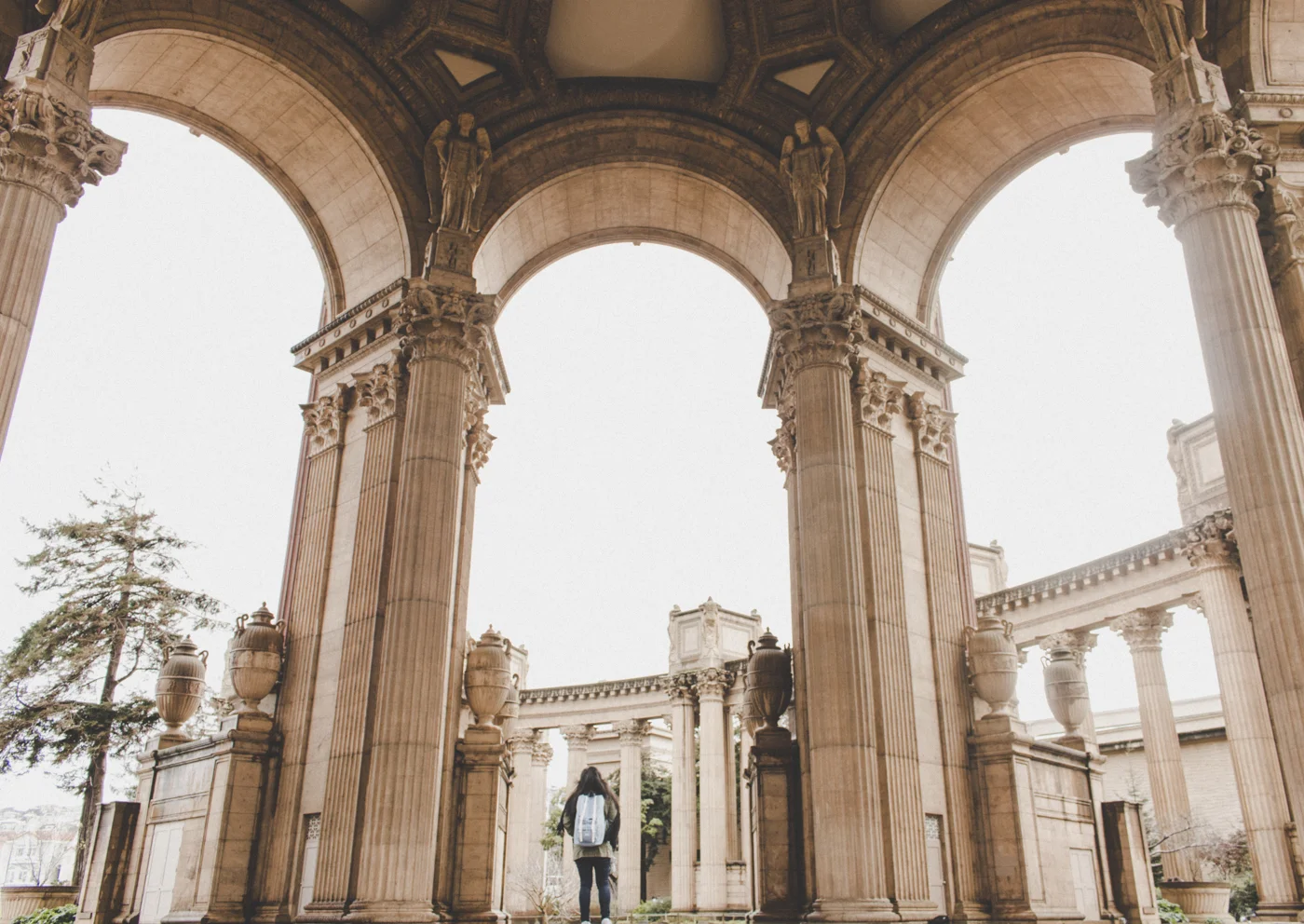 Self-portrait at San Francisco's Palace of Fine Arts.