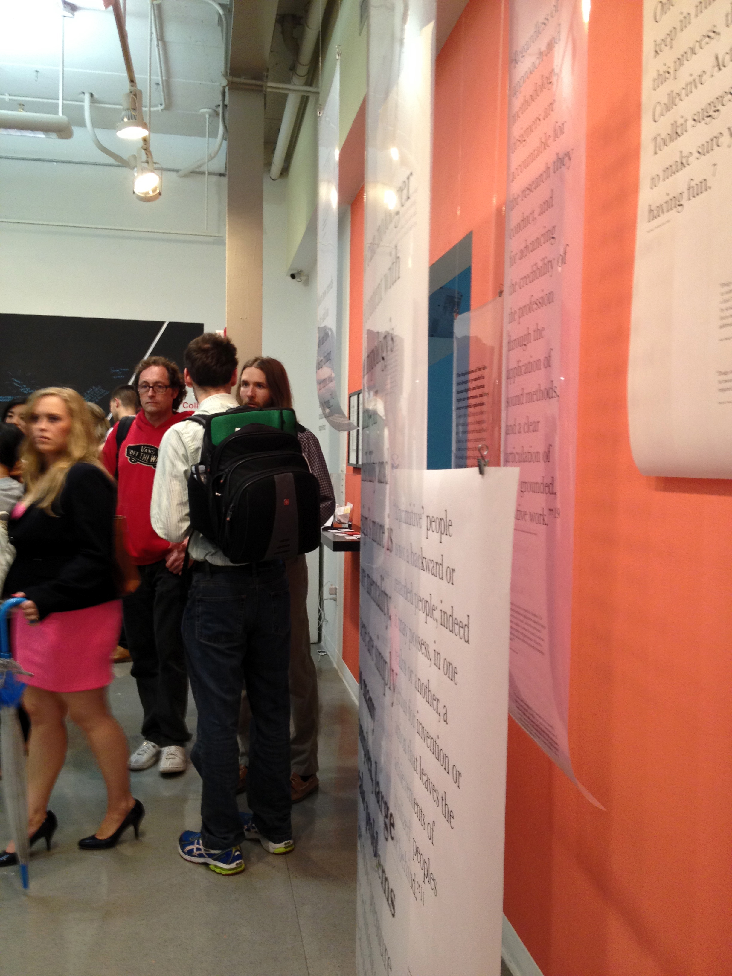 Side view of gallery exhibition 