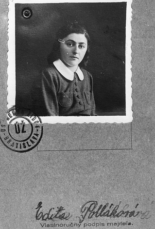 Edita Pollakova murió en el campo de concentración de Auschwitz el 44 de octubre de 1944