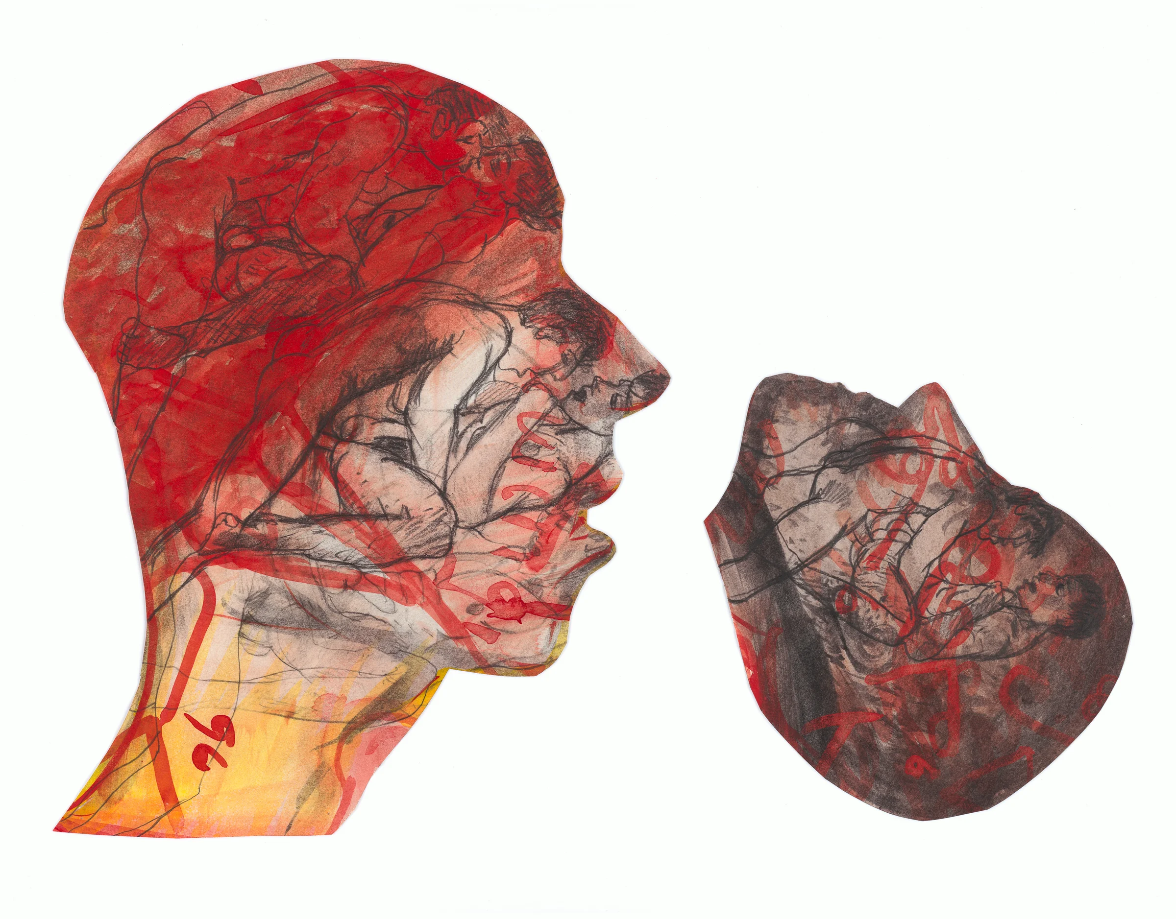 JACK BUTLER Talking: A Lover's Discourse , 2010 Graphite on gouache, 20x26 inches.
